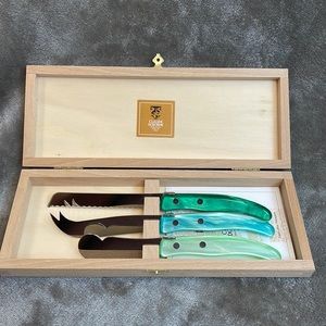 CLAUDE DOZORME Laguiole French BREAKFAST Picnic Cheese Jam Bread Knife Gift Set